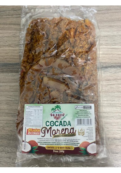Cocada Morena sem adição de açúcares 280g, Sabores do Coco