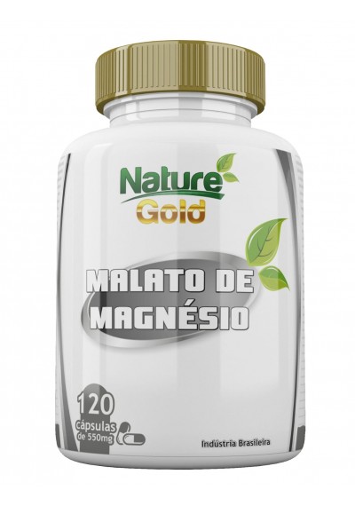 Malato de Magnésio com 120 cápsulas de 550mg, NatureGold 
