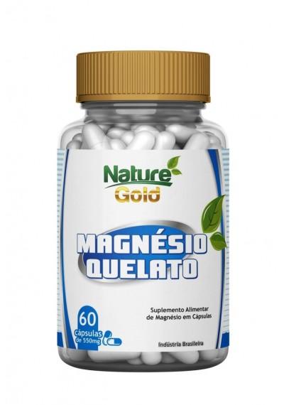 Magnésio Quelato 60 cápsulas de 550mg, NatureGold