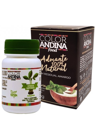 Color Andina Adoçante Stévia 100% Natural S/ Residual Amargo 40g e 20g