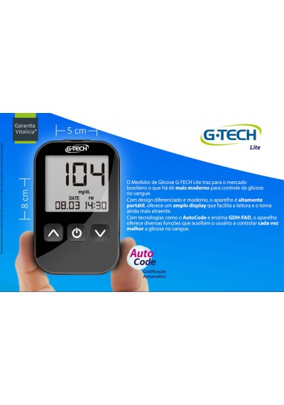 Kit Medidor de Glicose G-Tech Free Lite