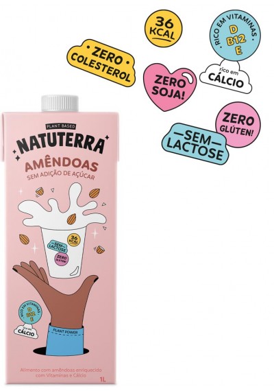 Leite Vegetal Zero Açúcar Natuterra 1L (Amêndoas, Coco e Aveia)