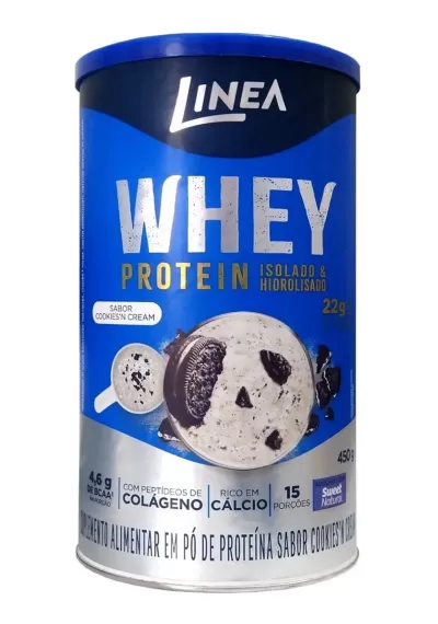 Whey Protein isolada e hidrolido Linea   Cookies crean 450g 