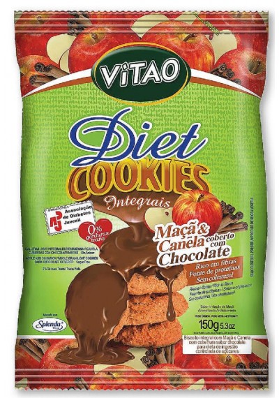 Cookies Vitao Diet c/ Cobertura de Chocolate 150g