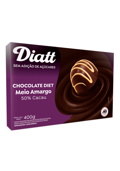 Chocolate 50% Cacau Diatt Zero 400g