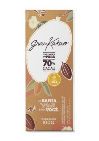 Barra Chocolate GRan Kakao 70% Cacau Tree to Bar
