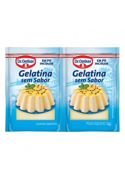 Gelatina sem sabor em pó 12g