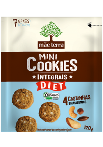 Mini Cookies Integrais Diet Organico mae terra 120g