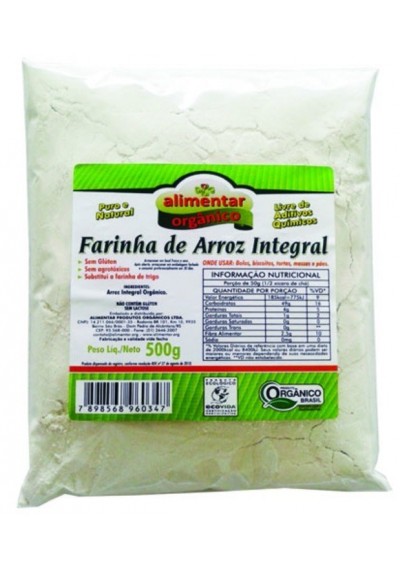 Farinha de Arroz Integral orgãnico 500 g