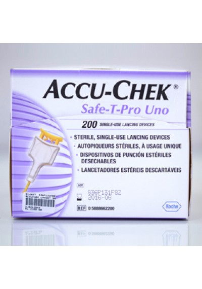 Lancetas Accu-Chek Safe-T-Pro Uno c/ 200