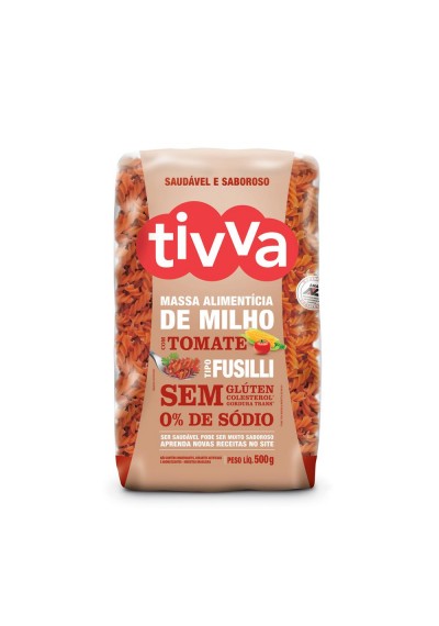 Massa Alimentícia de Milho Fusilli c/ Tomate Tivva 500g.
