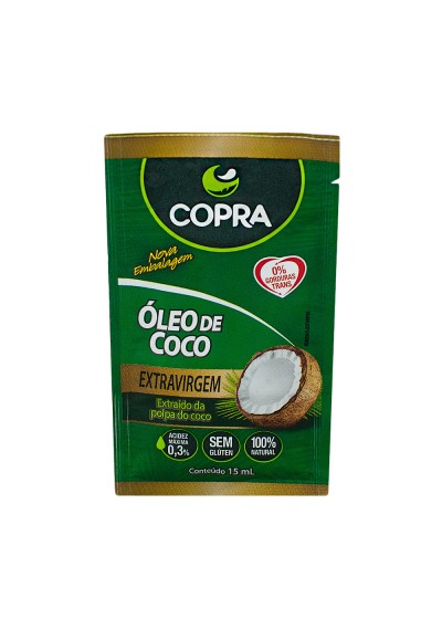 óleo de coco Extravirgem sache copra 15 ml