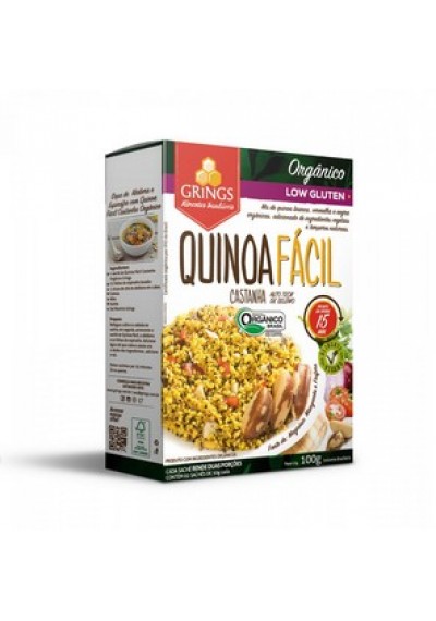 Quinoa Fácil Castanha Orgânica Low Glúten Grings Alimentos 100g