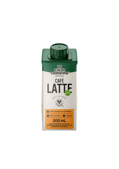 Bebida Café Latte A Tal da Castanha e 3 Corações (zero açúcar, zero lactose, vegana) 200ml 