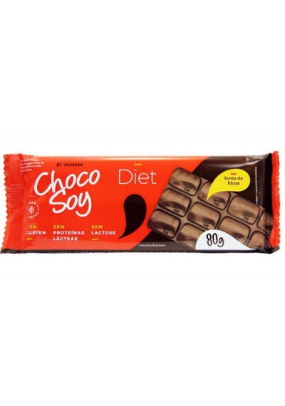 Barra de Chocolate sem gluten, sem açúcar e sem lactose ChocoSoy 80g 