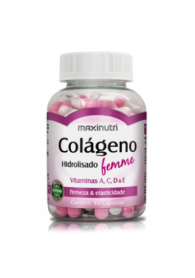 Colágeno Hidrolisado Femme + Vitaminas A, C, D e E 90 Cápsulas de 750mg Maxinutri