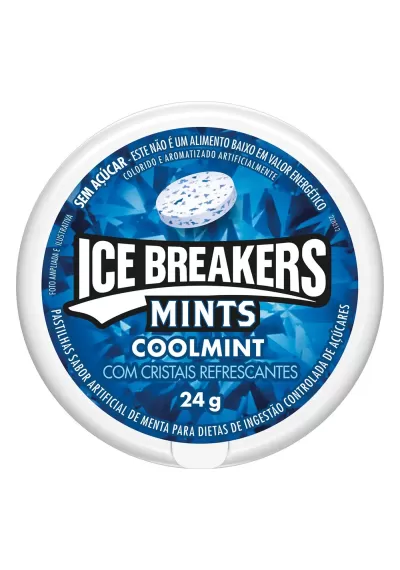 Bala Ice Breakers Mints Coolmint Zero Açúcar 24g 