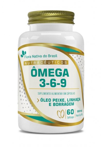 Omega 3 6 9 com 60 cápsulas 100mg, Flora Nativa do Brasil 