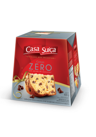 Chocottone (Panettone com Gotas de Chocolate) Zero adição de açúcares 400g, Casa Suiça 