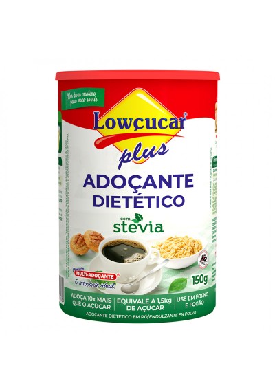 Adoçante Dietético com Stevia 150g Lowçucar Plus 
