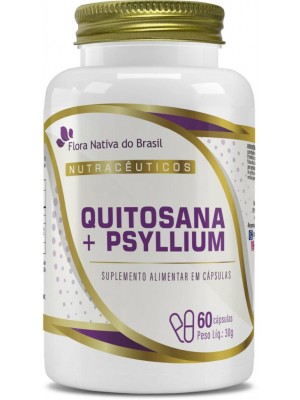 Quitosana + Psyllium 60 cápsulas 500mg, Flora Nativa do Brail 